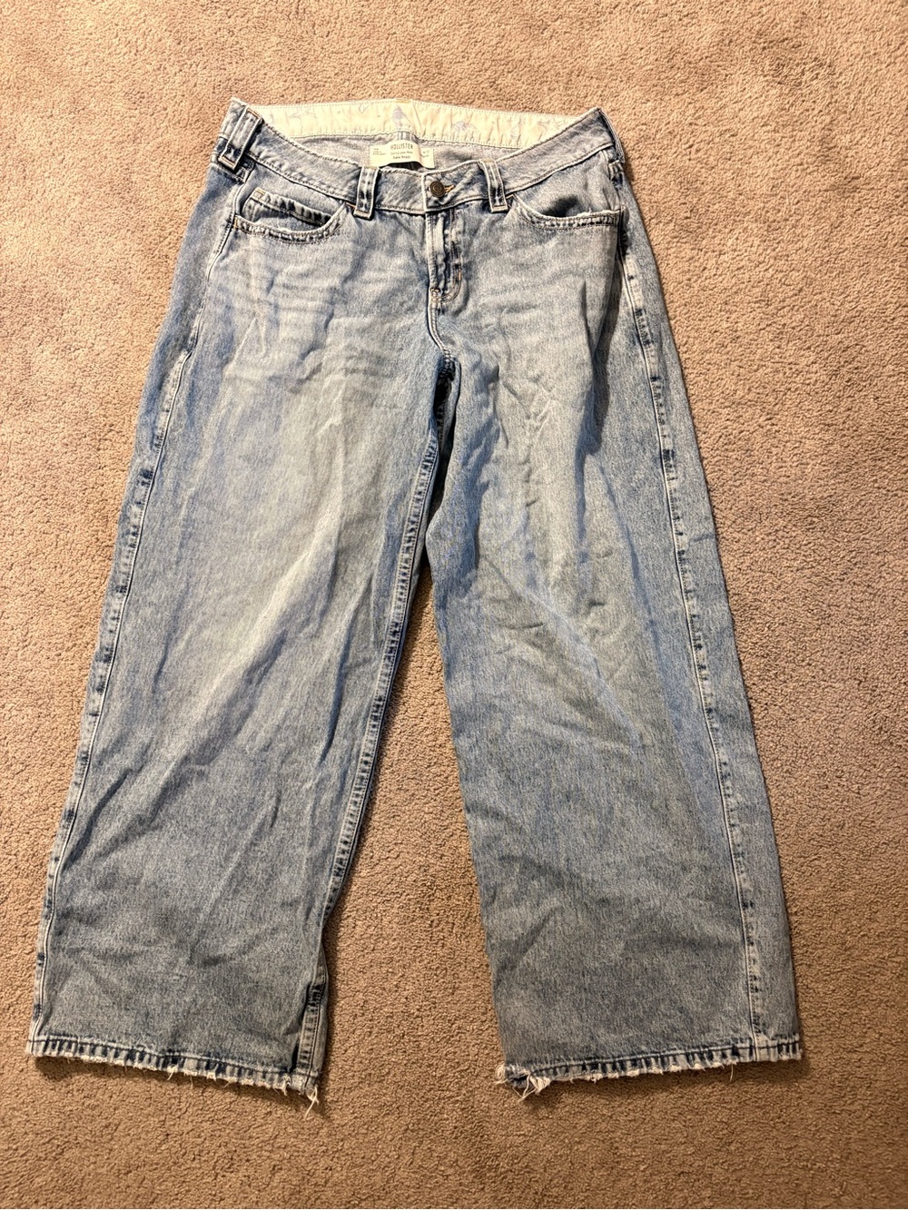 Hollister Light Blue Super Wide-Leg Jeans